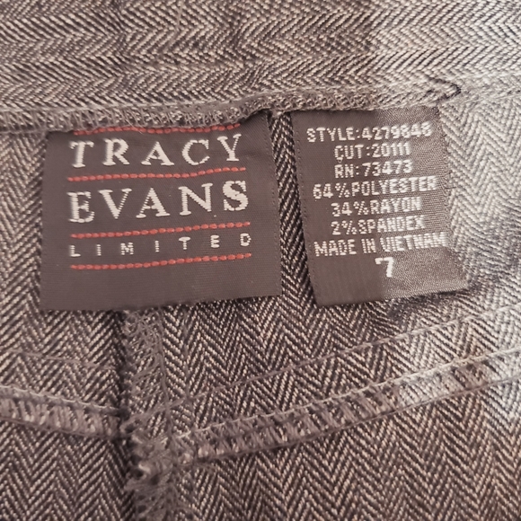 NWT Tracy Evans Limited Grey Tweed Low Rise Trousers - Picture 3 of 4